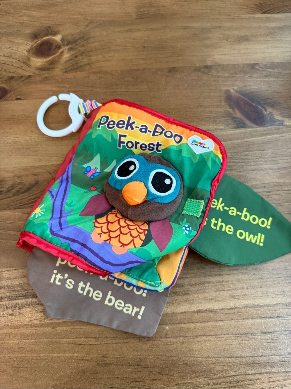 LAMAZE Peek-a-Boo Forest Soft Baby Book - Green/Red Owl